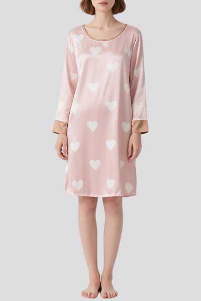 pink-based-white-heart-contrast-cuffs-womens-nightgown