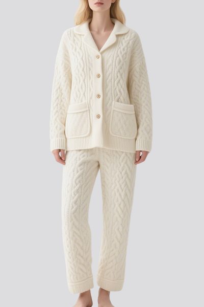 womens-lapel-thickened-wool-pajamas-set