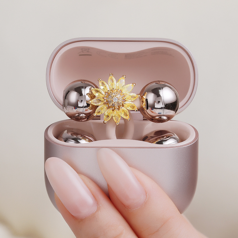 Rare High-end Gold Sunflower Freeclip Headphones Earrings image 2