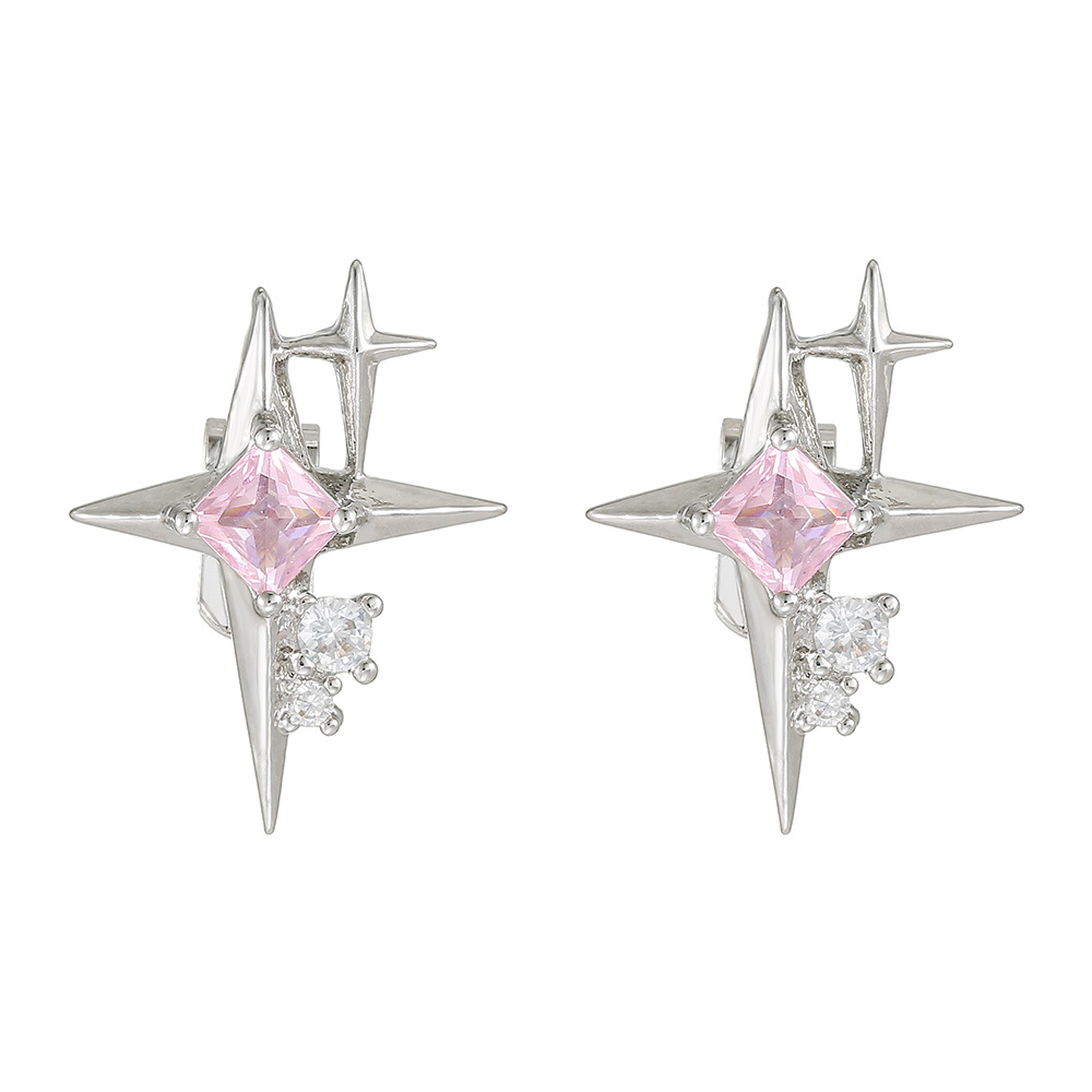 Starburst Pink Diamond Ear Clip Earbuds Jewelry image 1