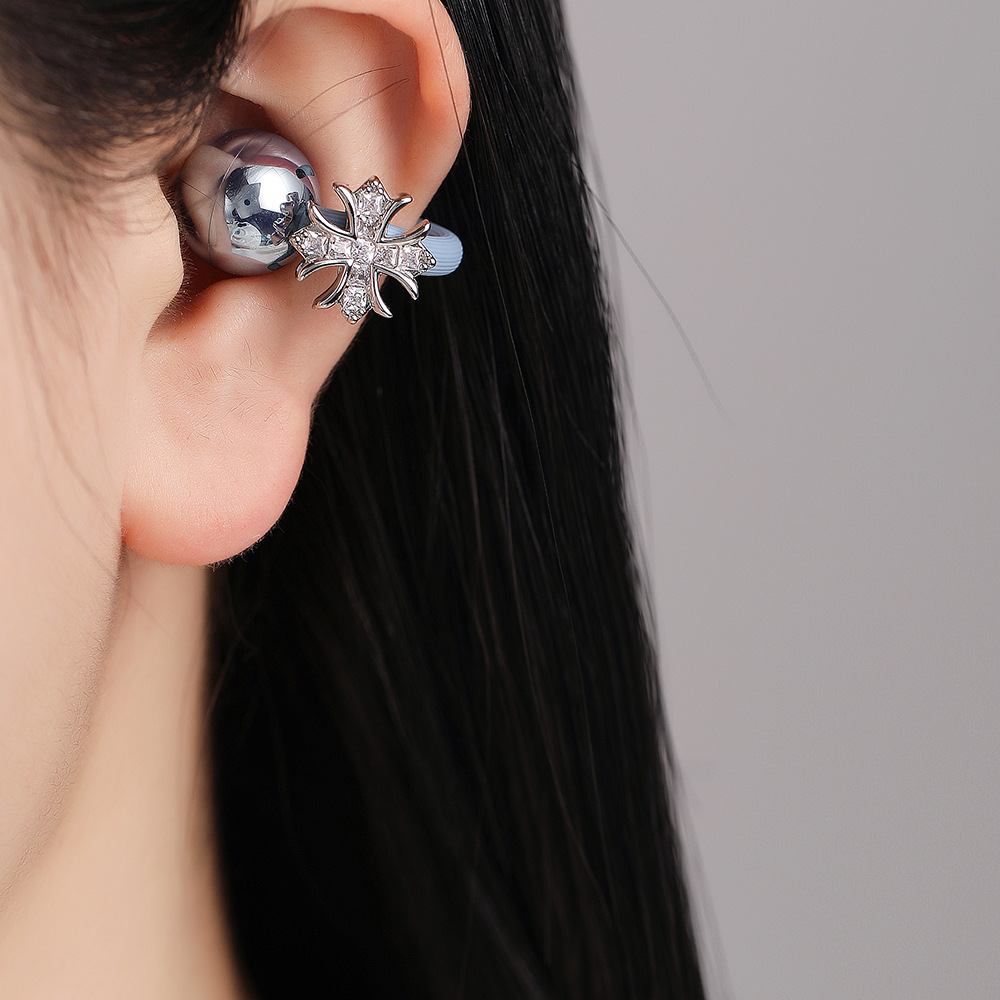 Vintage iris cross earbuds Jewelry image 3